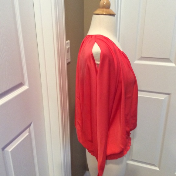 Kenar coral smocked waist blouse Sz S - Picture 7 of 7